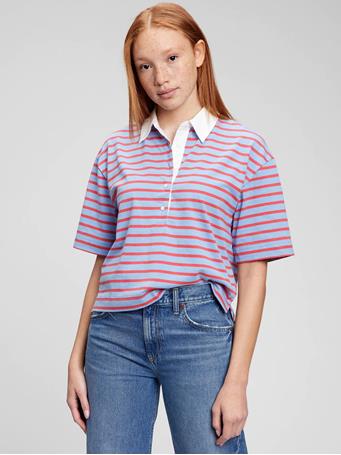 GAP - Essential Polo Shirt RED/BLUE STRIPE