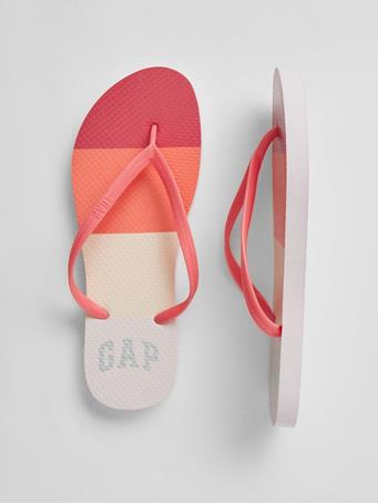 GAP - Logo Recycled Flip Flops BOLD STRIPE PINK HVN