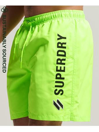 SUPERDRY - Code Applique 19 inch Swim Shorts NEON GREEN