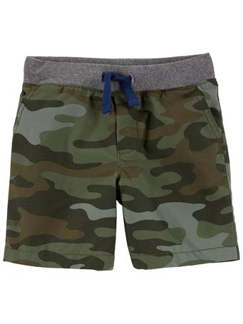 CARTER'S - Pull-On Woven Shorts CAMO GREEN