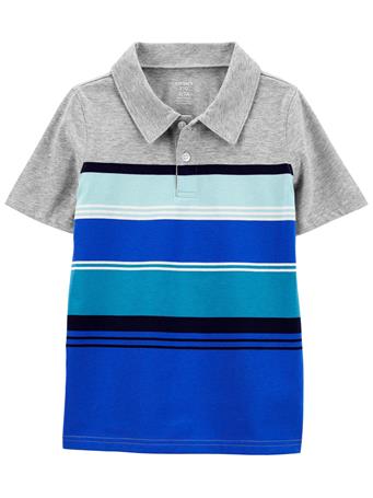CARTER'S - Striped Jersey Polo BLUE