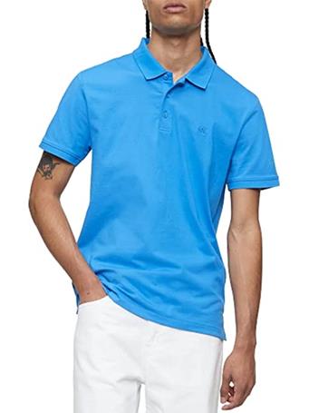 CALVIN KLEIN - Smooth Cotton Monogram Logo Polo Shirt PALACE BLUE