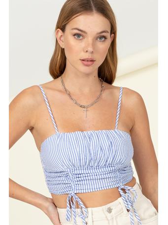 HYFVE - All I Ever Need Ruched Crop Top BLUE