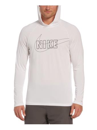 NIKE - Outline Logo Long Sleeve hooded Hydroguard WHITE