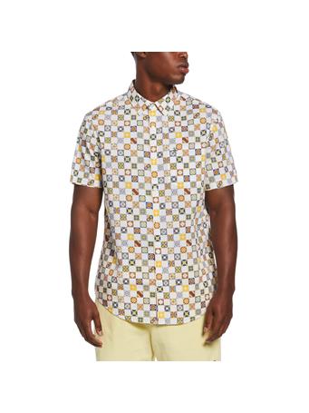 ORIGINAL PENGUIN - Tile Print Stretch Shirt BRIGHT WHITE