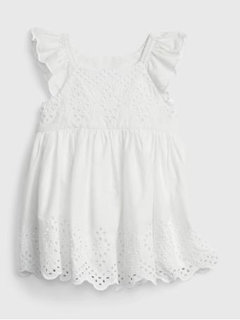 GAP - Baby Eyelet Dress OPTIC WHITE
