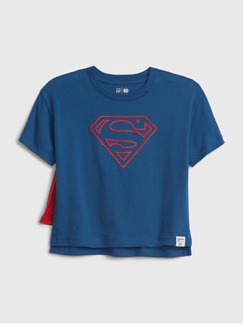 WB SS CAPE TEE SUPERMAN BLUE WILLOW