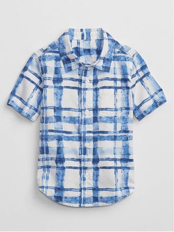 GAP - Toddler Plaid Poplin Shirt BLUE PLAID