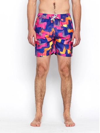 MAUI AND SONS - Trippin Palms Pool Shorts PURPLE