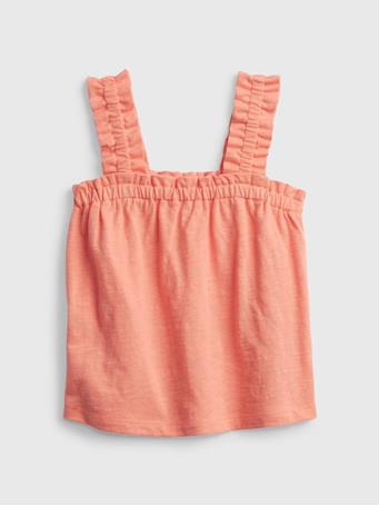GAP - Toddler Ruched Tank Top NEON CORAL VOLT