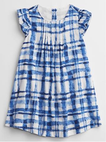 GAP - Toddler Pleated Plaid Dress BLUE PLAID