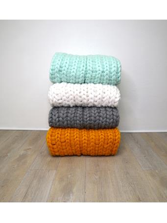 EDEN & WEST - Chunky Knit Throw AQUA