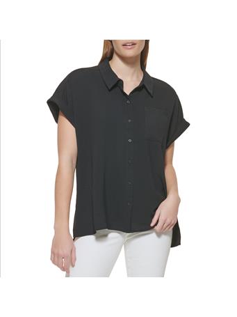 CALVIN KLEIN - Short Sleeve Button Up With Pockets BLACK