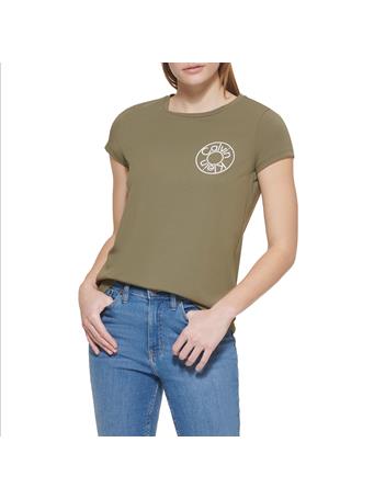 CALVIN KLEIN - Short Sleeve Top With Circle Logo CAPER