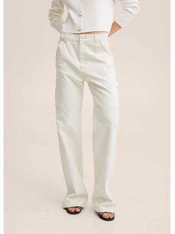 MANGO - Mid-rise Straight Jeans NATURAL WHITE
