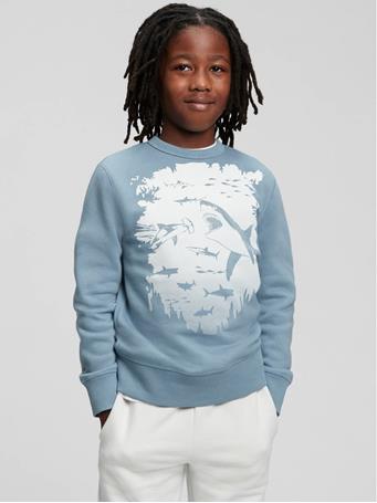 GAP - Kids Graphic Crewneck Sweatshirt CHINA BLUE