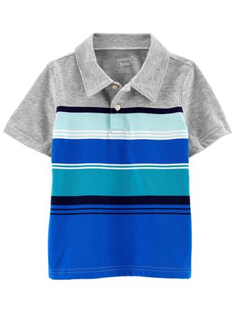 CARTER'S - Striped Jersey Polo BLUE