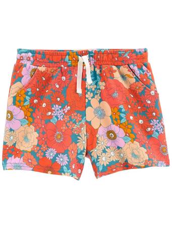 CARTER'S - Floral Pull-On French Terry Shorts ORANGE
