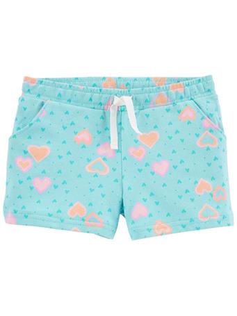 CARTER'S - Hearts Pull-On French Terry Shorts BLUE