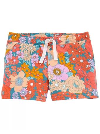 CARTER'S - Floral Pull-On French Terry Shorts ORANGE