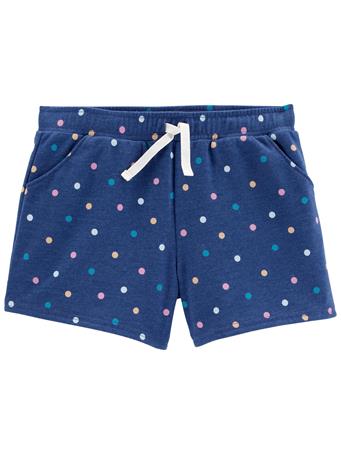 CARTER'S - Polka Dot Pull-On French Terry Shorts BLUE