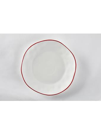 TABLEAU - Red Rim Dinner Plate WHITE