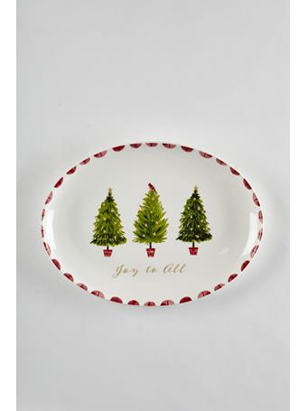 TABLEAU - Holiday Tree Oval Tray WHITE