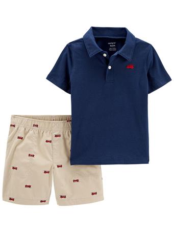 CARTER'S - 2-Piece Jersey Polo & Short Set NAVY