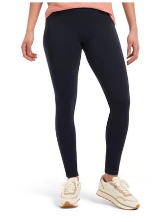 HUE - Wide Waistband Blackout Cotton Leggings NAVY