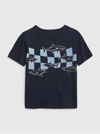 GAP - Toddler 100% Organic Cotton Mix & Match Graphic T-Shirt BLUE CHECKER
