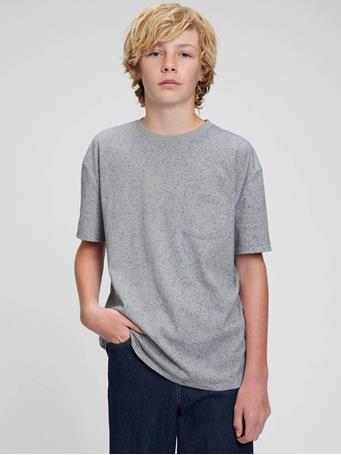 GAP - Teen 100% Organic Cotton Pocket T-Shirt GREY SPECKLE