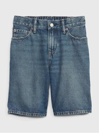 GAP - Kids '90s Loose Denim Shorts with Washwell MED WASH BLUE