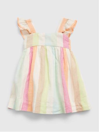 GAP - Baby Linen-Cotton Striped Dress STRIPE
