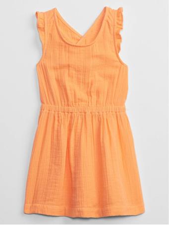 GAP - Toddler Textured Ruffle Dress ICY ORANGE