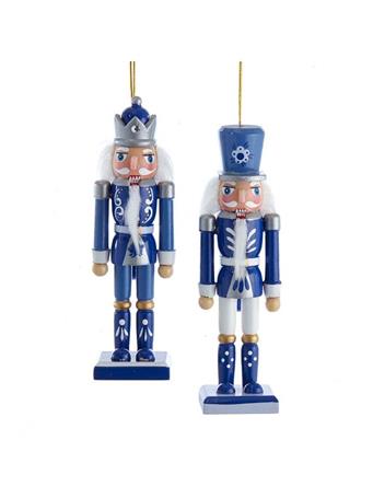 KURT S. ADLER - 6 Inch Indigo Dreams Nutcracker Ornaments, 2 Assorted BLUE