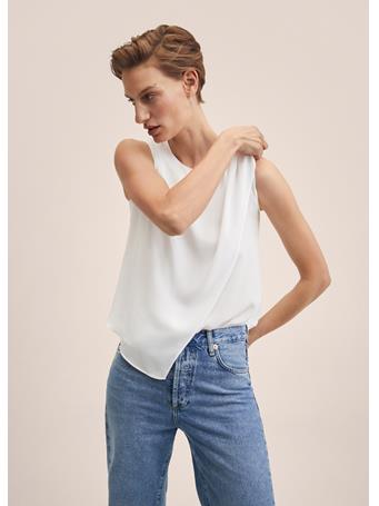 MANGO - Buttoned Wrap Blouse NATURAL WHITE