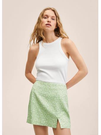 MANGO - Floral Print Miniskirt GREEN