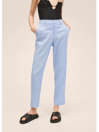 MANGO - Linen Suit Trousers MEDIUM BLUE