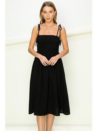 HYFVE - Tie Strap Midi Dress BLACK