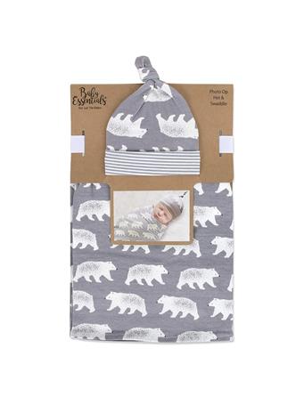 BABY ESSENTIALS - Photo Op Hat & Swaddle Set - Bears NO COLOUR