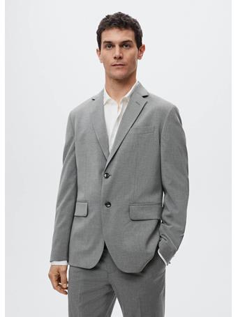 MANGO - Slim Fit Suit Blazer DK GREY