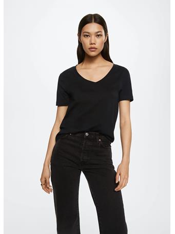 MANGO - Essential Cotton-blend T-shirt BLACK