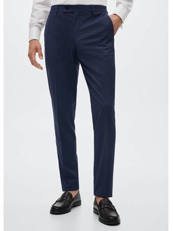 MANGO - Slim Fit Wool Suit Pants DK BLUE