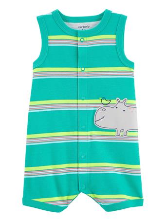 CARTER'S - Hippo Snap-Up Romper GREEN