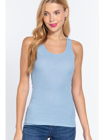 ACTIVE BASIC - Racerback Rib Tank Top ACRCTIC BLUE