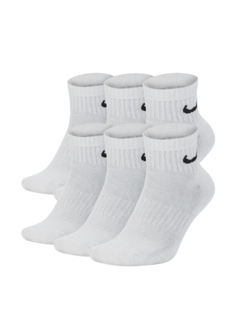 NIKE - Nike Everyday Cushioned Training Ankle Socks (6 Pairs) WHITE