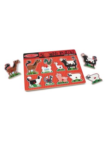 MELISSA & DOUG - Farm Animals Sound Puzzle - 8 Pieces NO COLOR