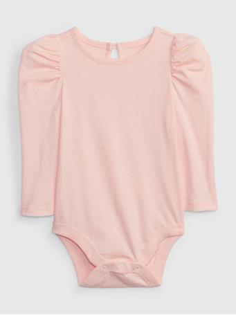 GAP - Baby 100% Organic Cotton Mix and Match Puff Sleeve Bodysuit PINK CAMEO