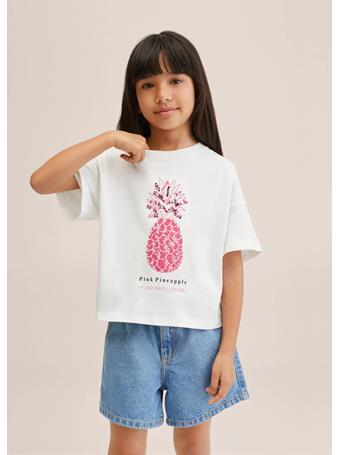 MANGO - Pineapple Printed Cotton T-shirt 2IVORY