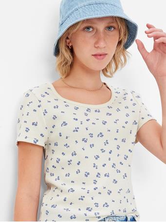 GAP - Teen Waffle-Knit T-Shirt BIRCH